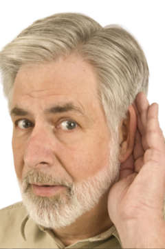 senior man hard of hearing
