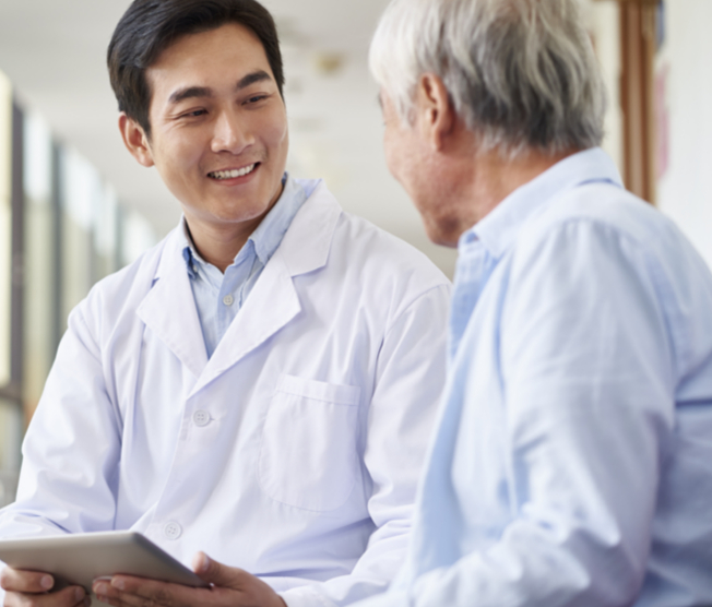 doctor smiling at patient