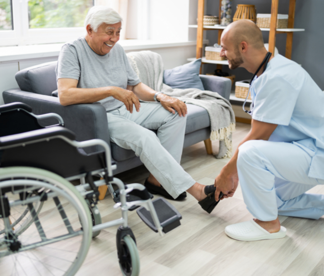 Comfortable shoes store for elderly man