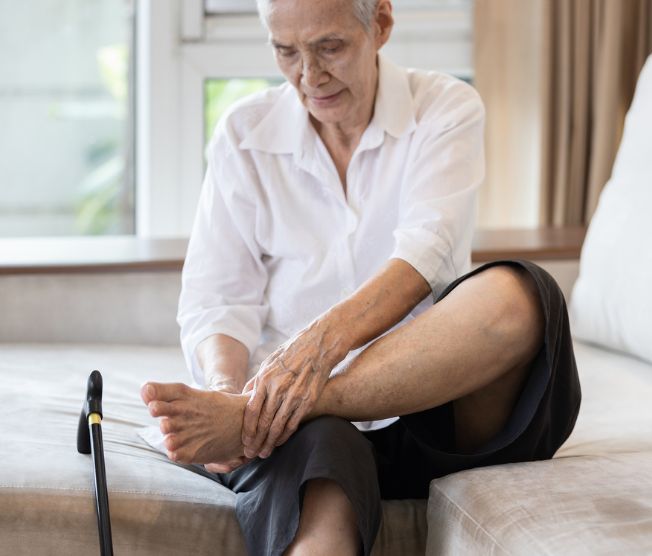 woman with foot pain