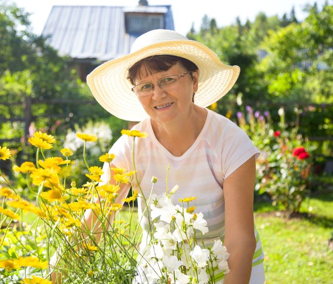 senior woman in a garden